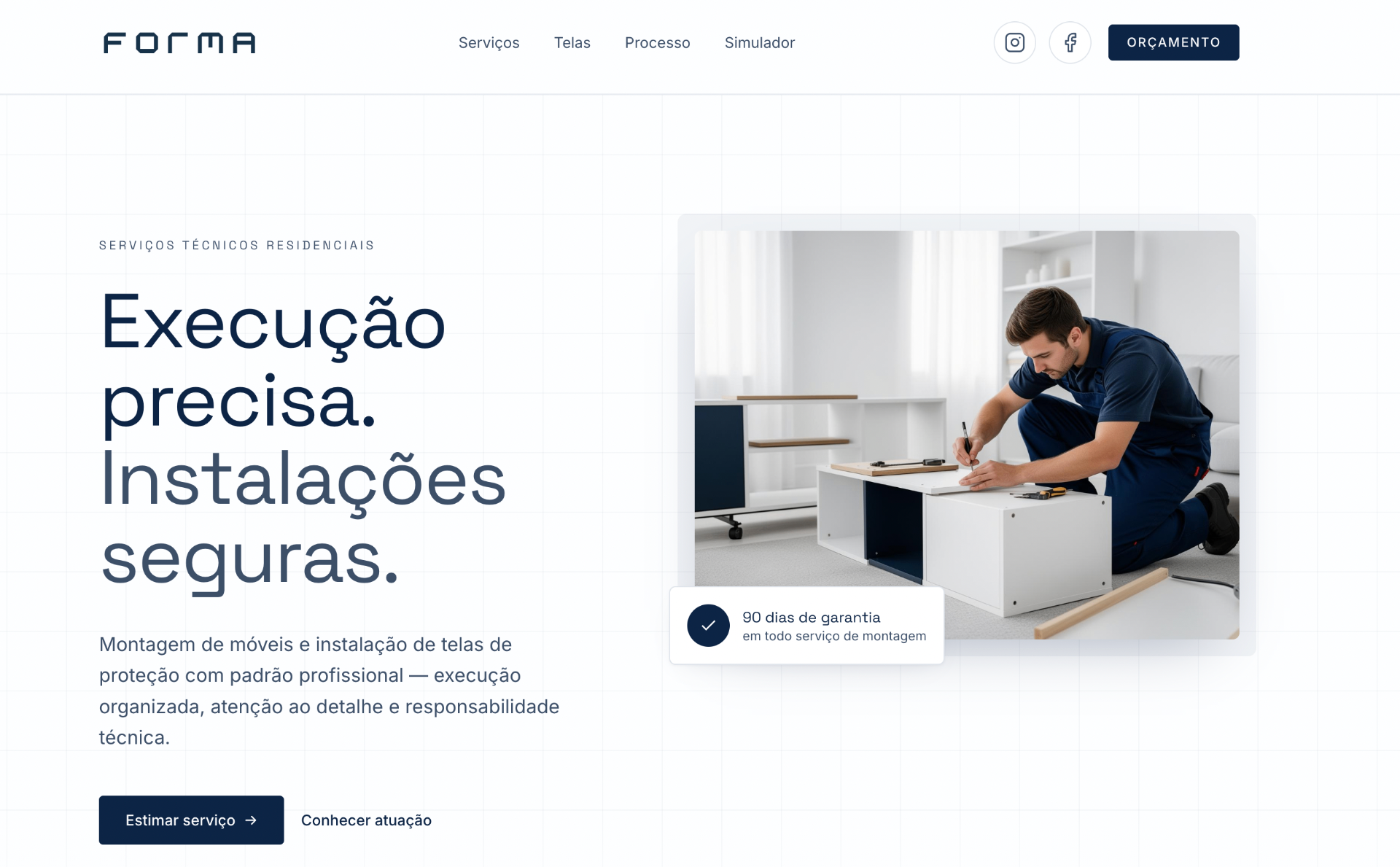 Prévia do site Forma Instala